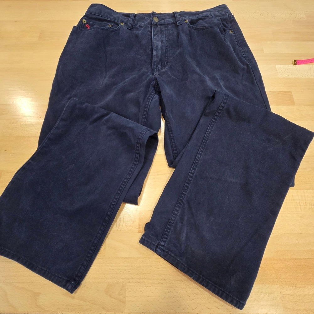 Polo Ralph Lauren Straight 650 Jeans Mens 34x34 Blue Chino RL Logo